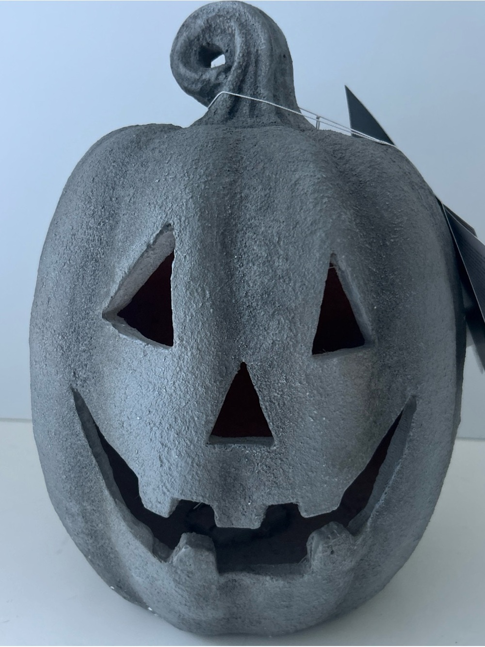 Halloween Gray Pumpkin Jack-O'-Lantern light Up 12.5” Martha Stewart NEW